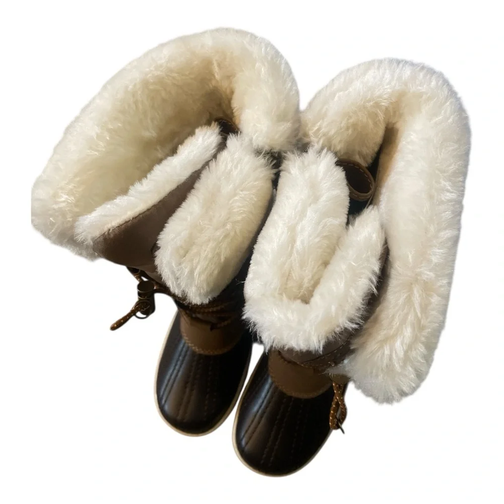 totes Shirley Tall Girls' Toffee Brown Winter Boots